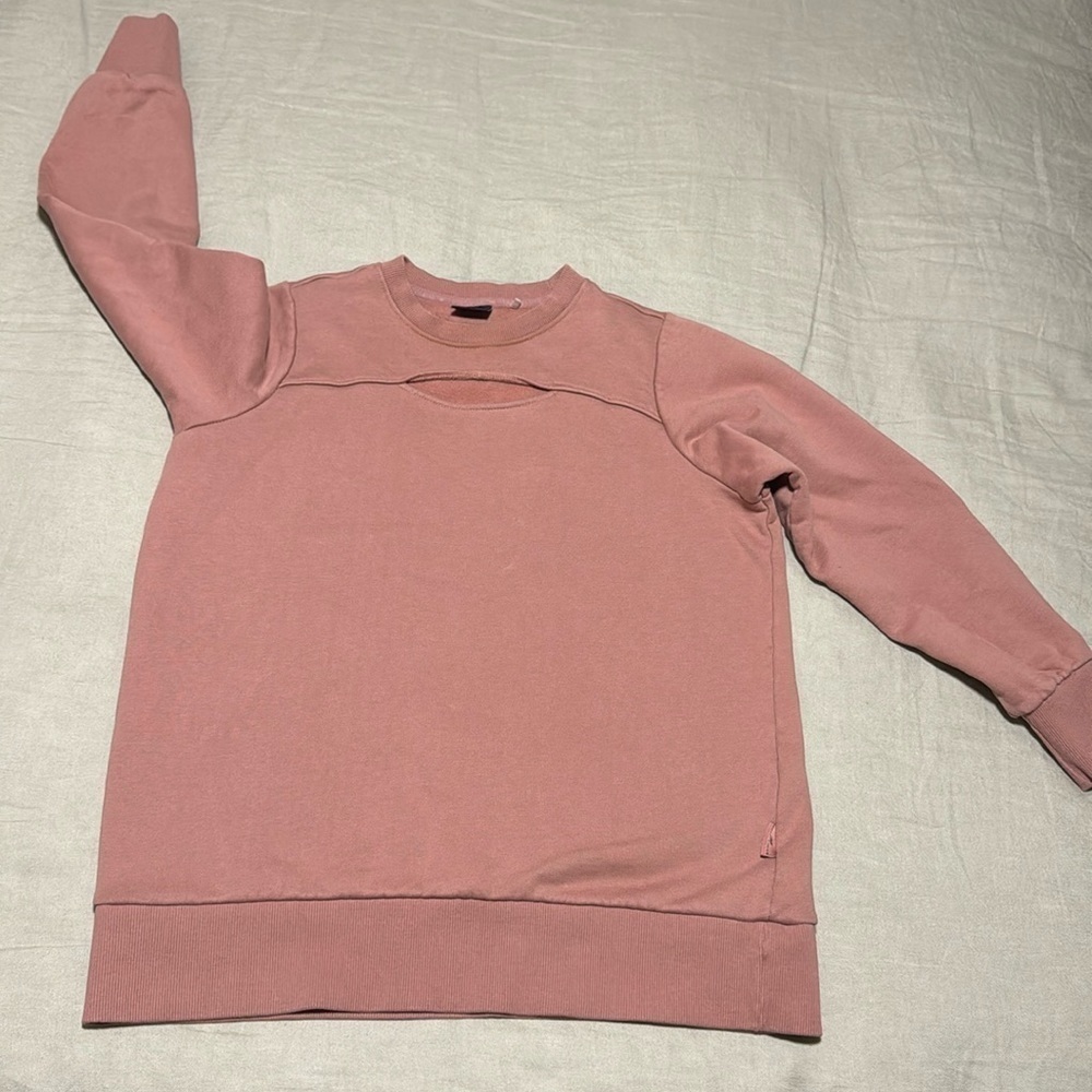 AF Sportswear dusty Pink long sleeve crew neck sweater -XS